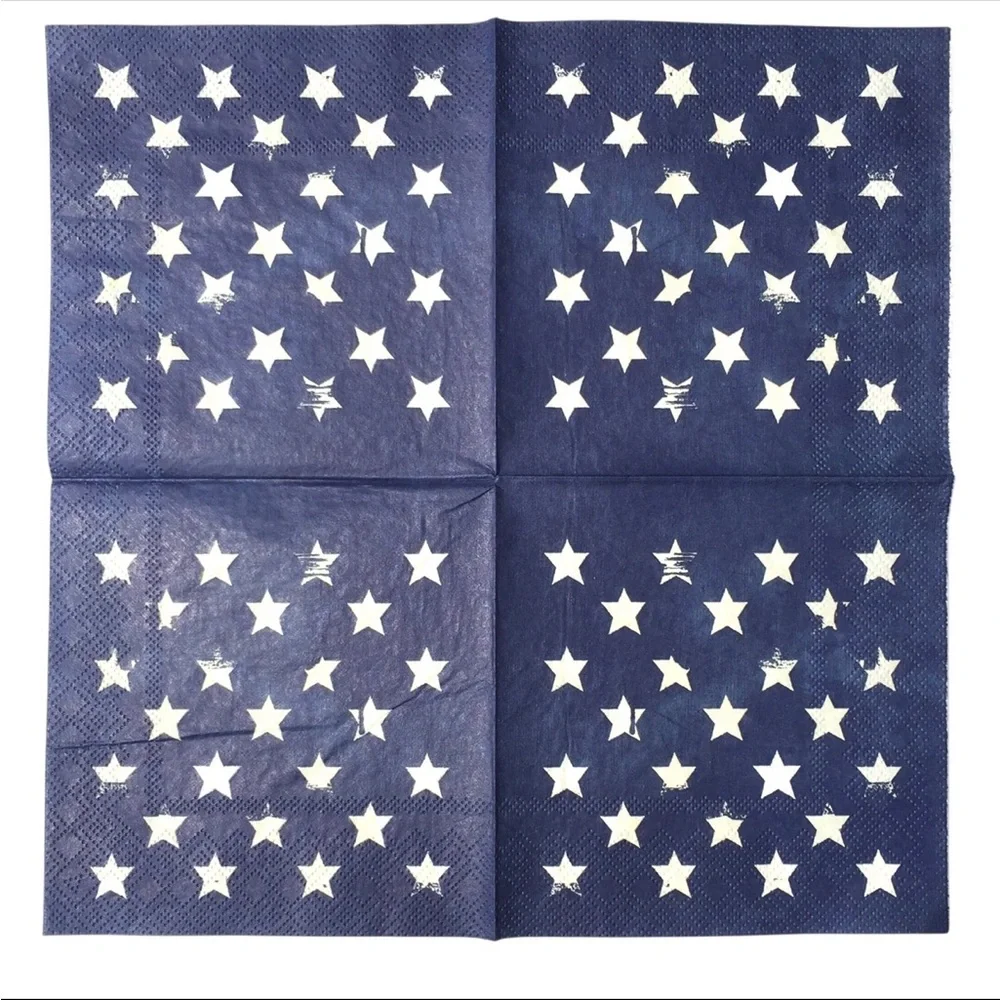 4th of July Decoupage Napkin Bundle Patriotic Stars & Stripes US Flag, 13 pcs